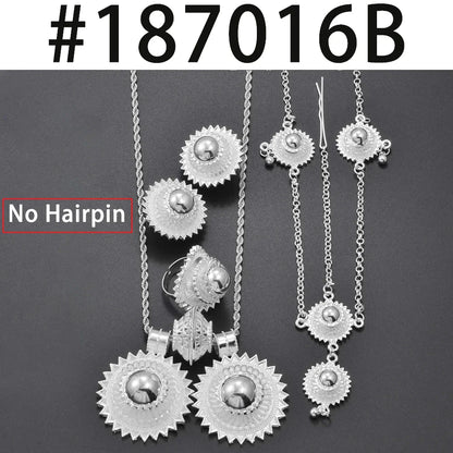 Round Ethiopian Traditional Wedding Jewelry Sets for Bride Woman  Eritrean Habesha African Party Accessories