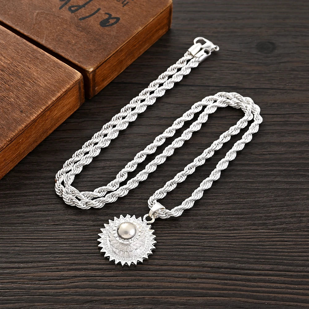 Ethiopian Silver Color Small Jewelry Sets Necklace Earrings Ring Gifts Party Jewellery Set For Women