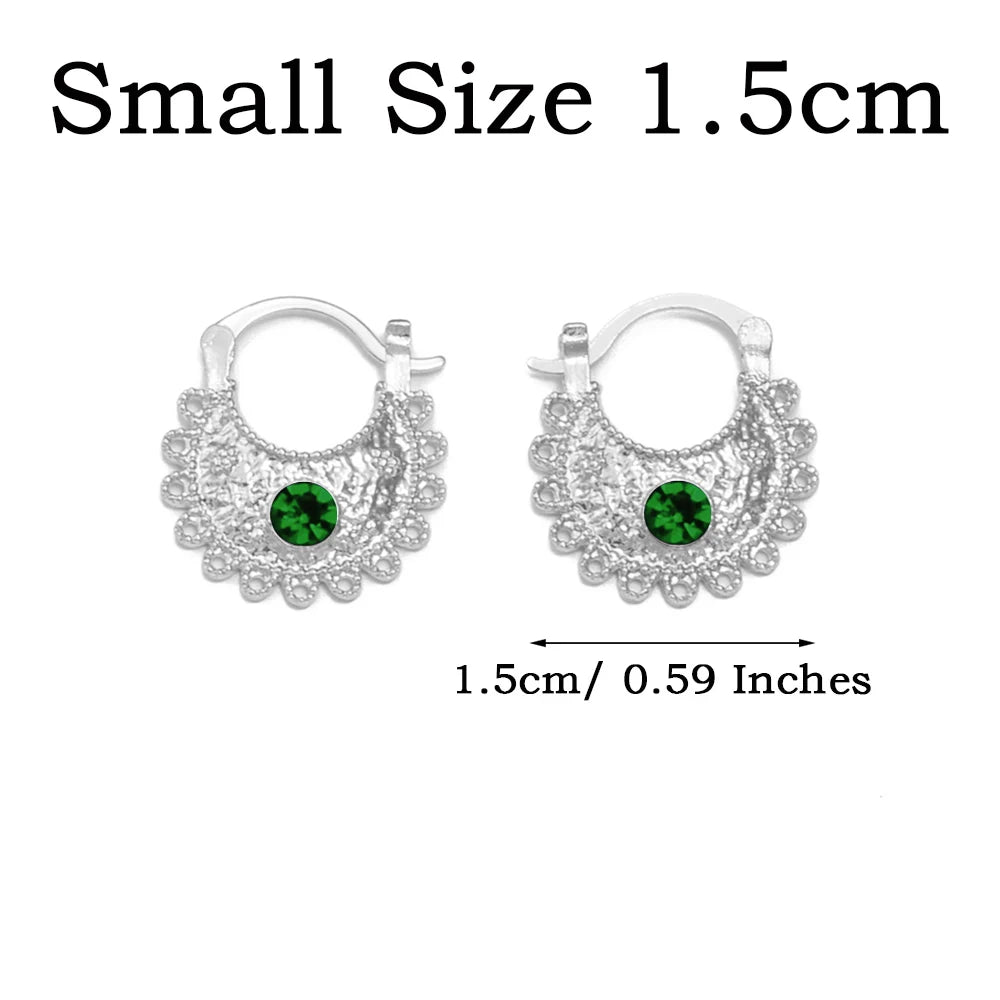 Small Stud Earrings With Rhinestone Ethiopian Eritrean African Jewelry Women