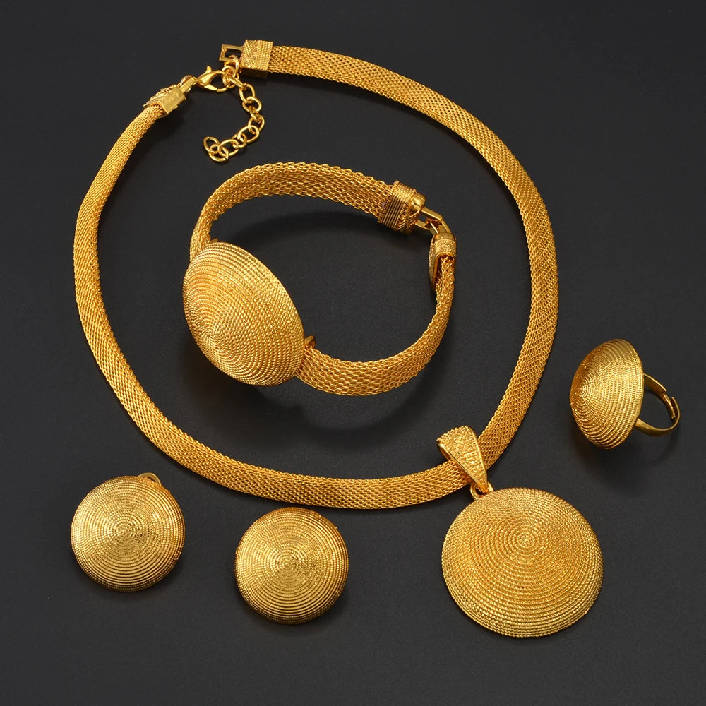 African Jewelry Sets Necklace Earrings Ring Bracelet Ethiopian Eritrean Congo Nigeria Saudi Arabia Dubai Egypt