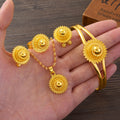 Eritrean Ethiopian Jewelry Pendant Necklaces Earrings Ring Headchain for Women Gold Color African Weeding Productss Gift