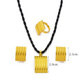 Ethiopian Jewelry sets Pendant Black Rope Earrings Rings African Eritrean Habesha Wedding Accessories