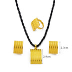 Ethiopian Jewelry sets Pendant Black Rope Earrings Rings African Eritrean Habesha Wedding Accessories
