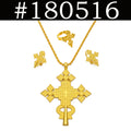 NEW Ethiopian Eritrea Cross Jewelry Sets Necklaces Earrings Rings for Women  Africa Ethnic Wedding Party Gifts