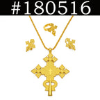 NEW Ethiopian Eritrea Cross Jewelry Sets Necklaces Earrings Rings for Women  Africa Ethnic Wedding Party Gifts