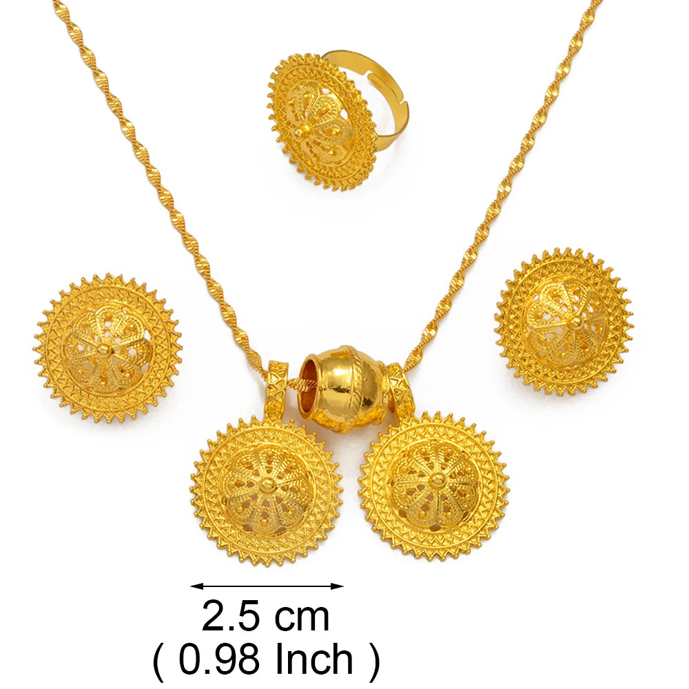 Ethiopian Necklaces Earrings Ring Eritrea African Traditional Wedding Accessories Jewelry Habesha