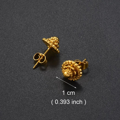 12Pairs,Gold Color/Silver Color Ethiopian Small Stud Earrings for Baby African Jewelry