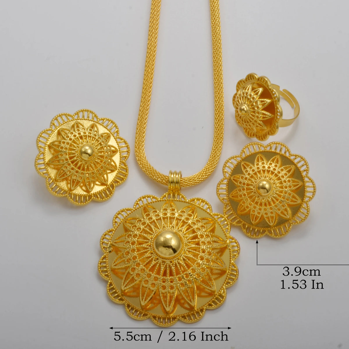 Ethiopian Jewelry Sets Necklace Earrings Ring African Traditional Bridal Set Habesha Eritrea Wedding Sudan