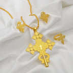 NEW Ethiopian Eritrea Cross Jewelry Sets Necklaces Earrings Rings for Women  Africa Ethnic Wedding Party Gifts