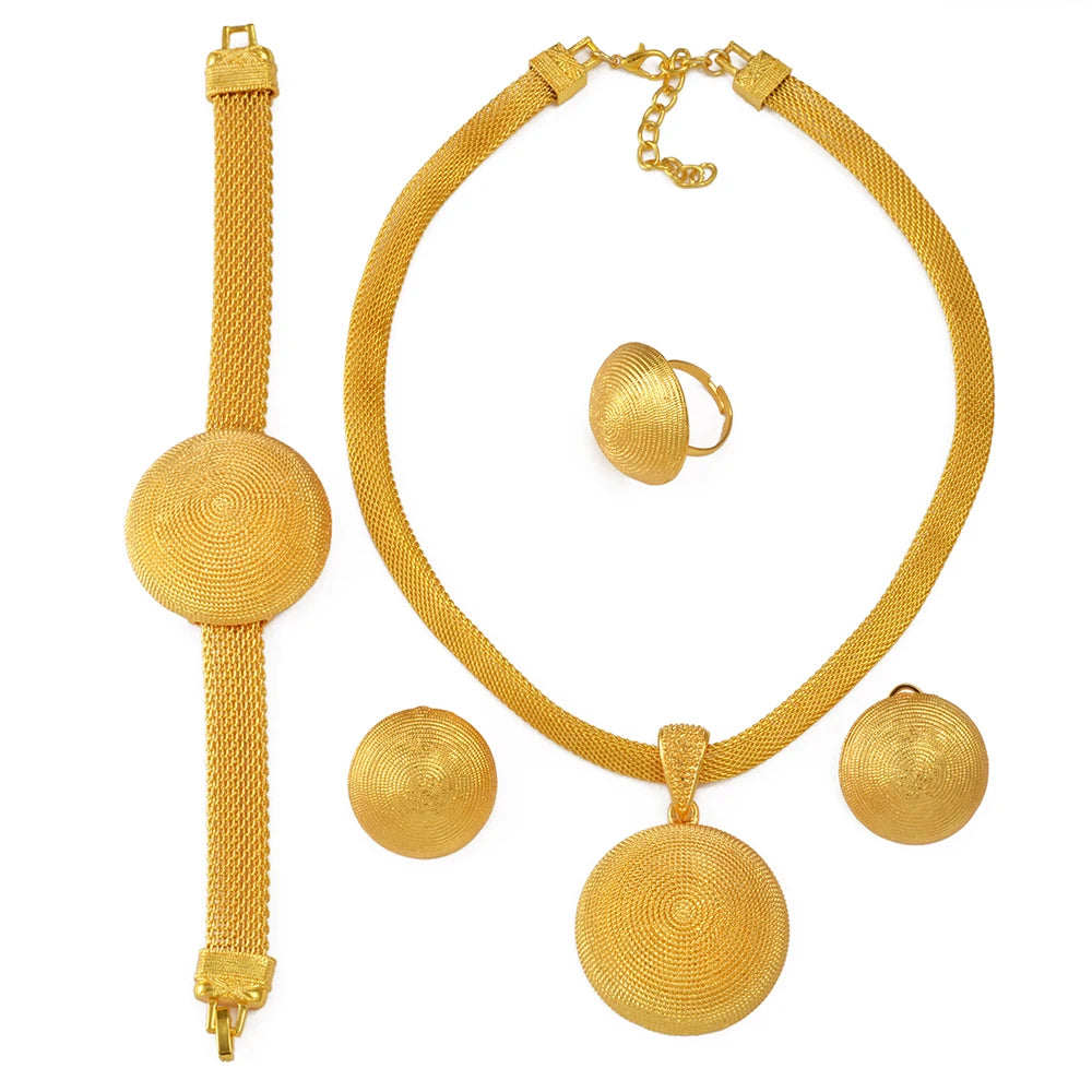 African Jewelry Sets Necklace Earrings Ring Bracelet Ethiopian Eritrean Congo Nigeria Saudi Arabia Dubai Egypt