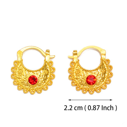 Small Stud Earrings With Rhinestone Ethiopian Eritrean African Jewelry Women