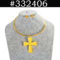 BIG SIZE PENDANT Chokers Collar and 1CM Small Earrings Ethiopian Jewelry sets Eritrean African Habesha