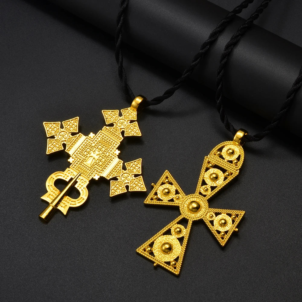 Large Cross Ethiopian Eritrean Big Pendant RopeTraditional Ornaments Habesha Jewelry