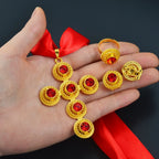 Ethiopian Cross Jewelry sets Charms Pendant and Rope Necklaces Earrings Ring Africa Eritrean Habesha Accessories