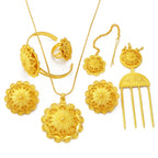 Ethiopian Jewelry sets Necklace Earrings Ring Hairpin Forehead Chain Bracelet Eritrean African Ethnic Bridal Item