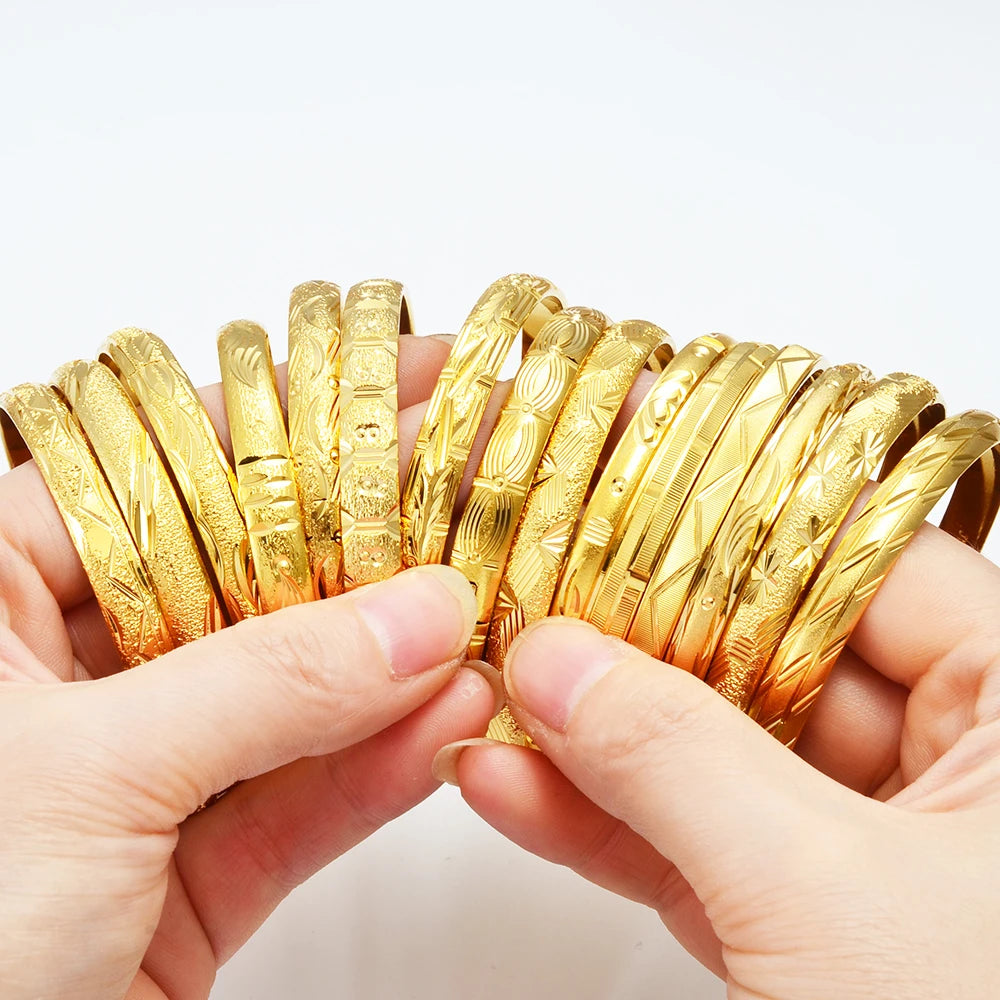 Bangle Jewelry Gold Plated Ethiopian Bracelet Openable for Women African Wedding