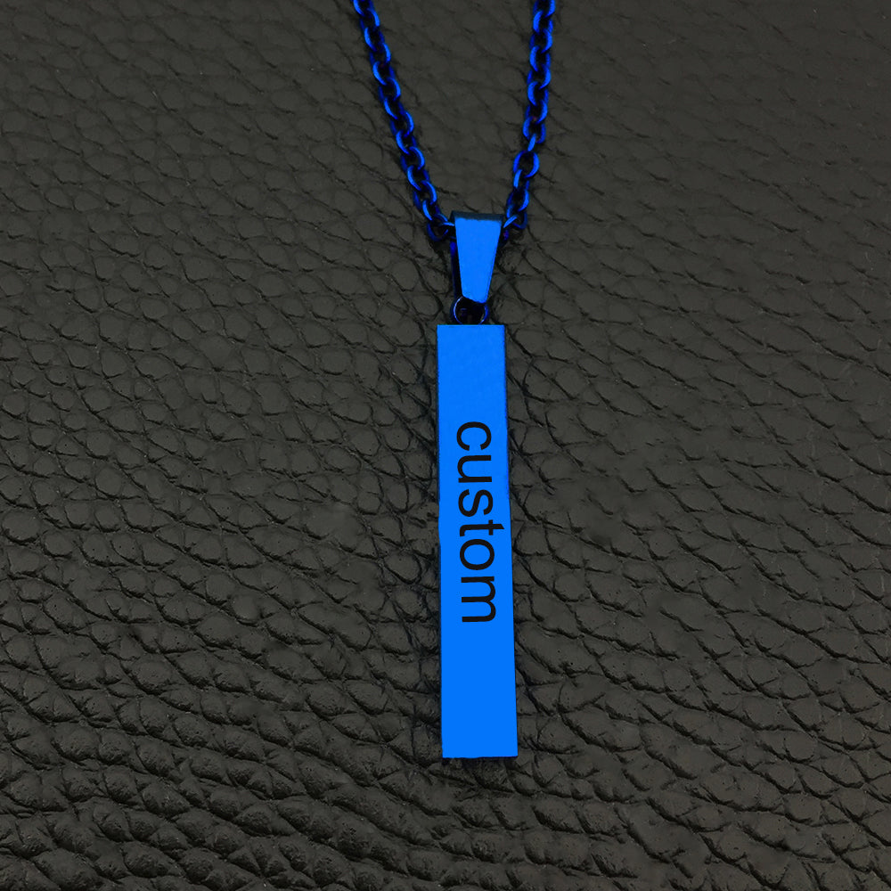 Stainless steel polished surface cubic column pendant necklace